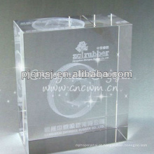 Cubo de cristal 3D claro do laser para as decorações home